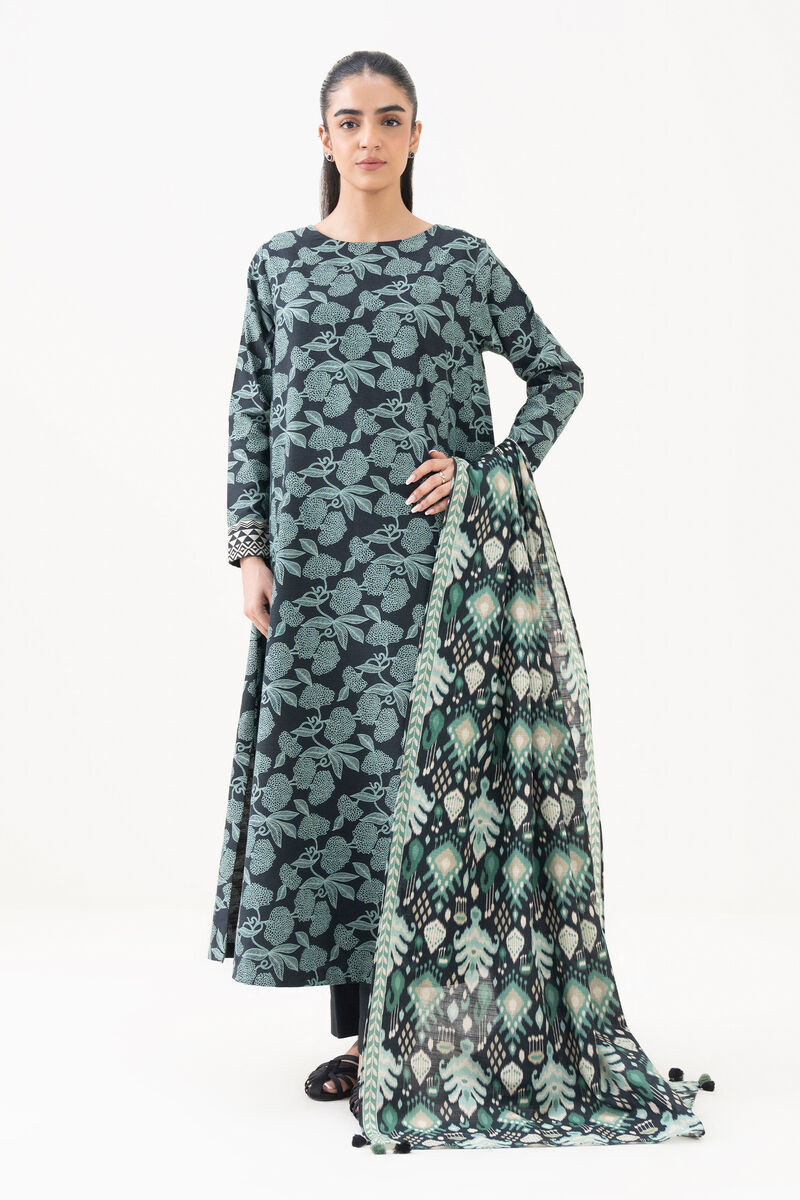 3 Piece - Printed Khaddar Suit