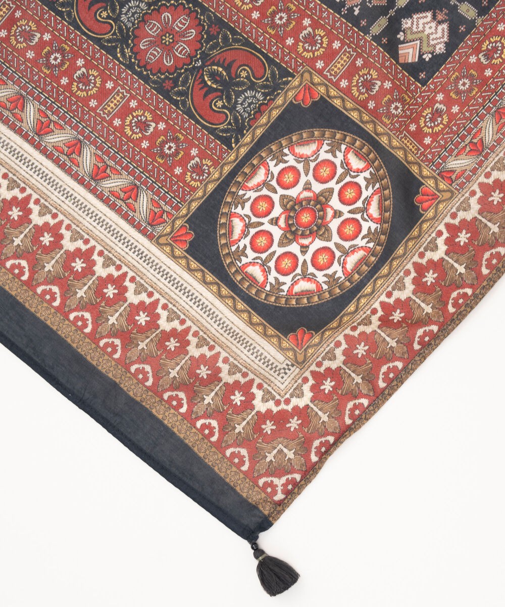 Fine Volie Black Printed Dupatta