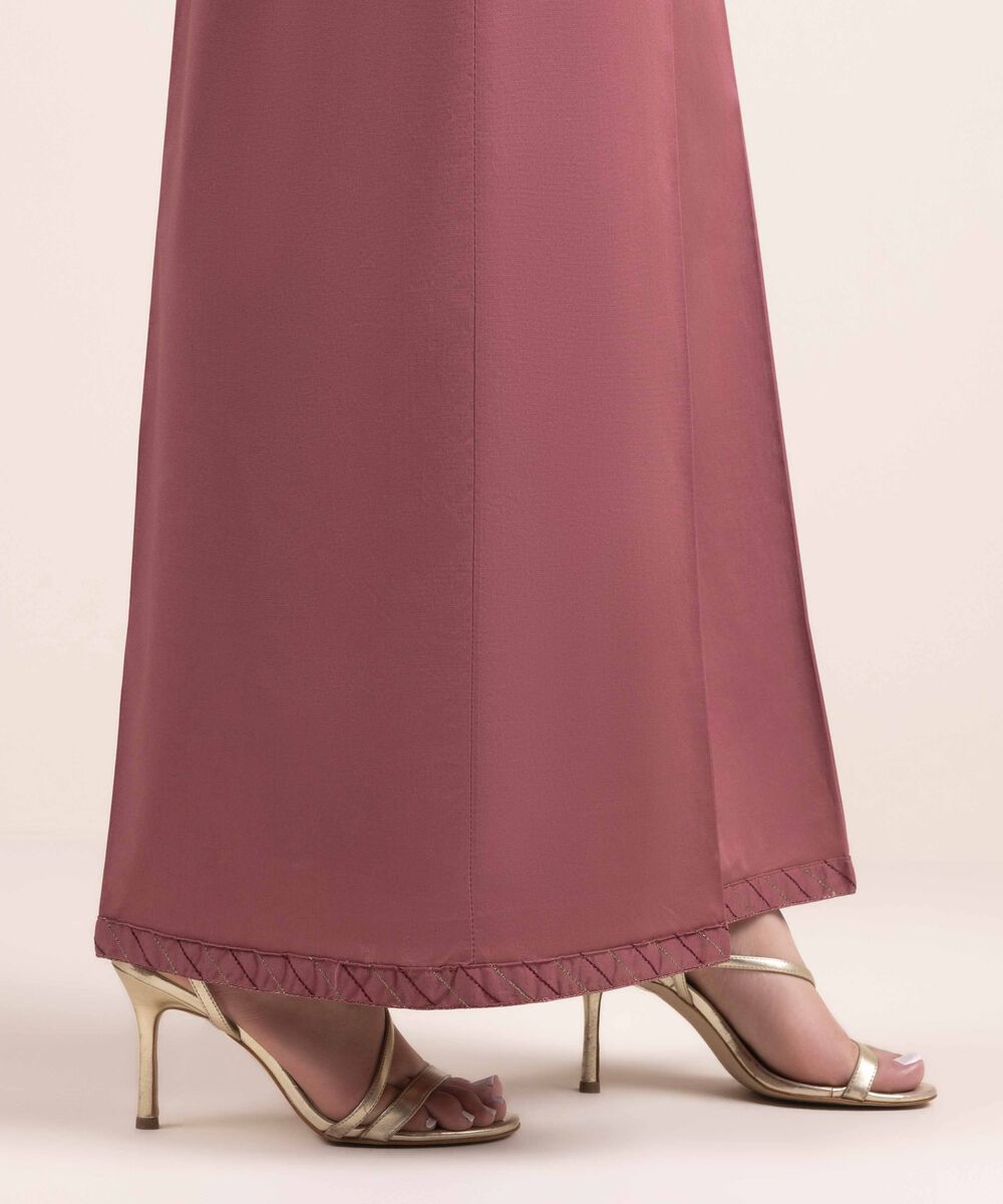 Woman - Pink Solid Cambric Culottes