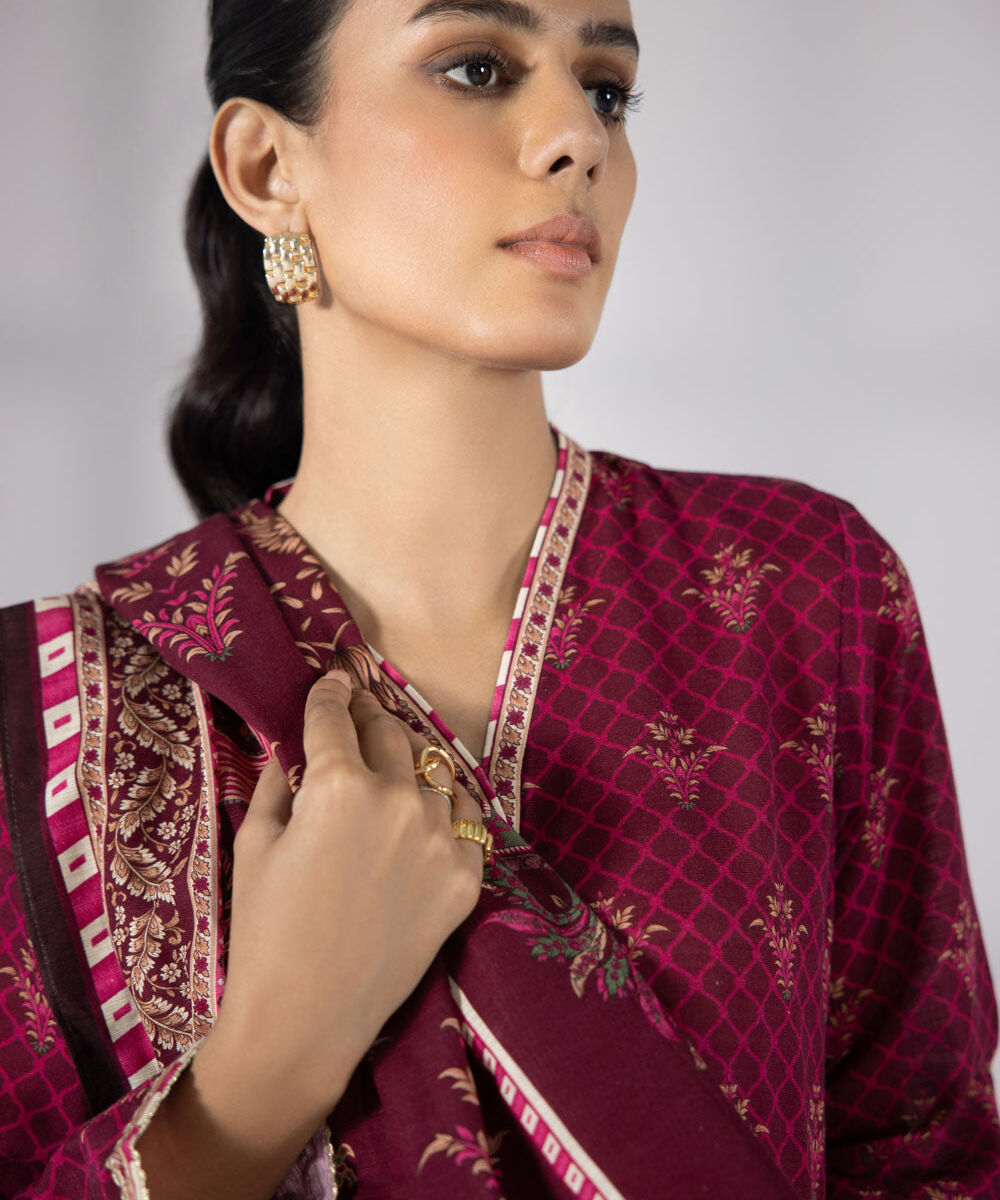 Women's Unstitched Three Piece Printed Lawn Suit