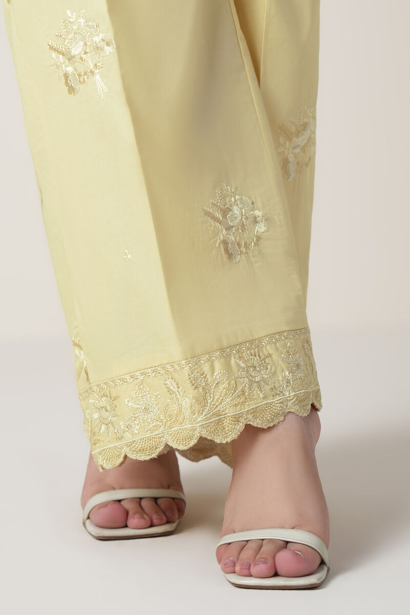 Embroidered Cambric Straight Pants