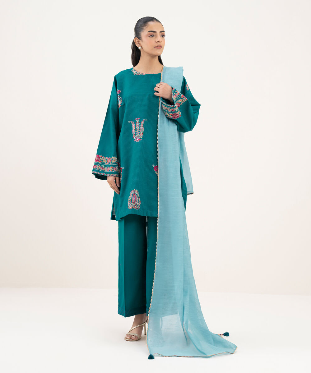 Solid Manaar Green Dupatta