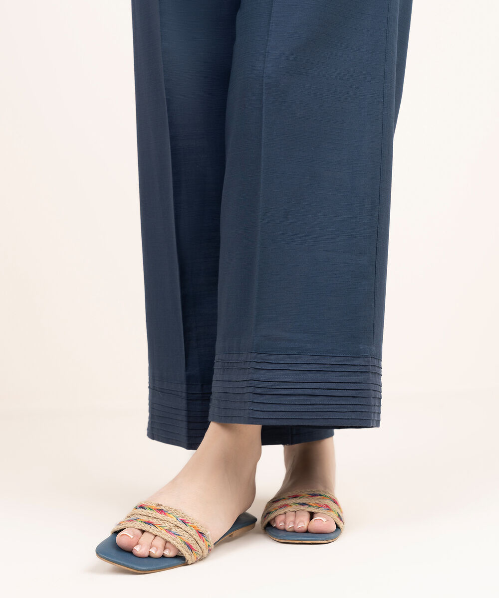 Women's RTW Cross Hatch Solid Blue Culottes