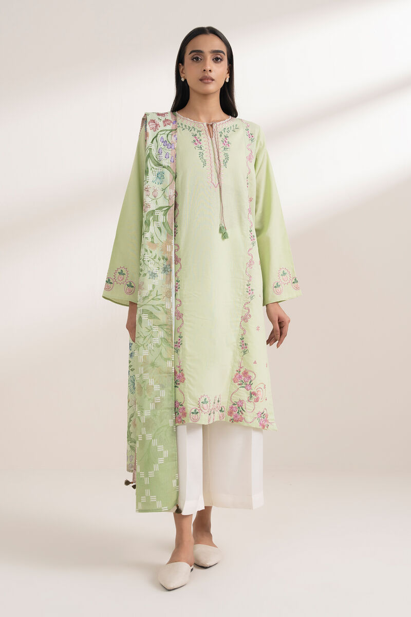 2 Piece - Embroidered Khaddar Suit