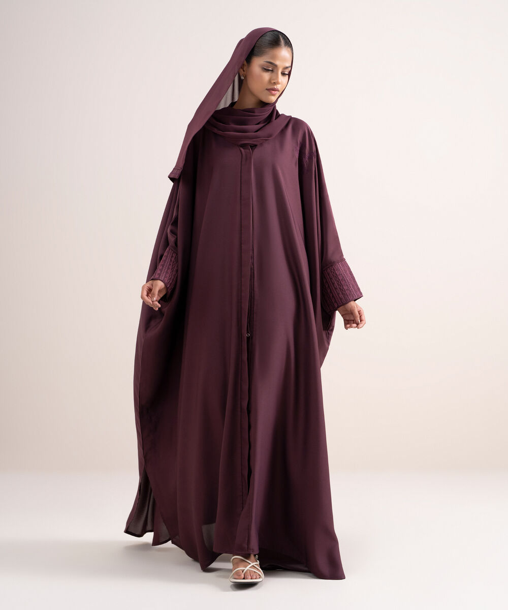 Women's Burgendy Kaftaan Abbaya Set