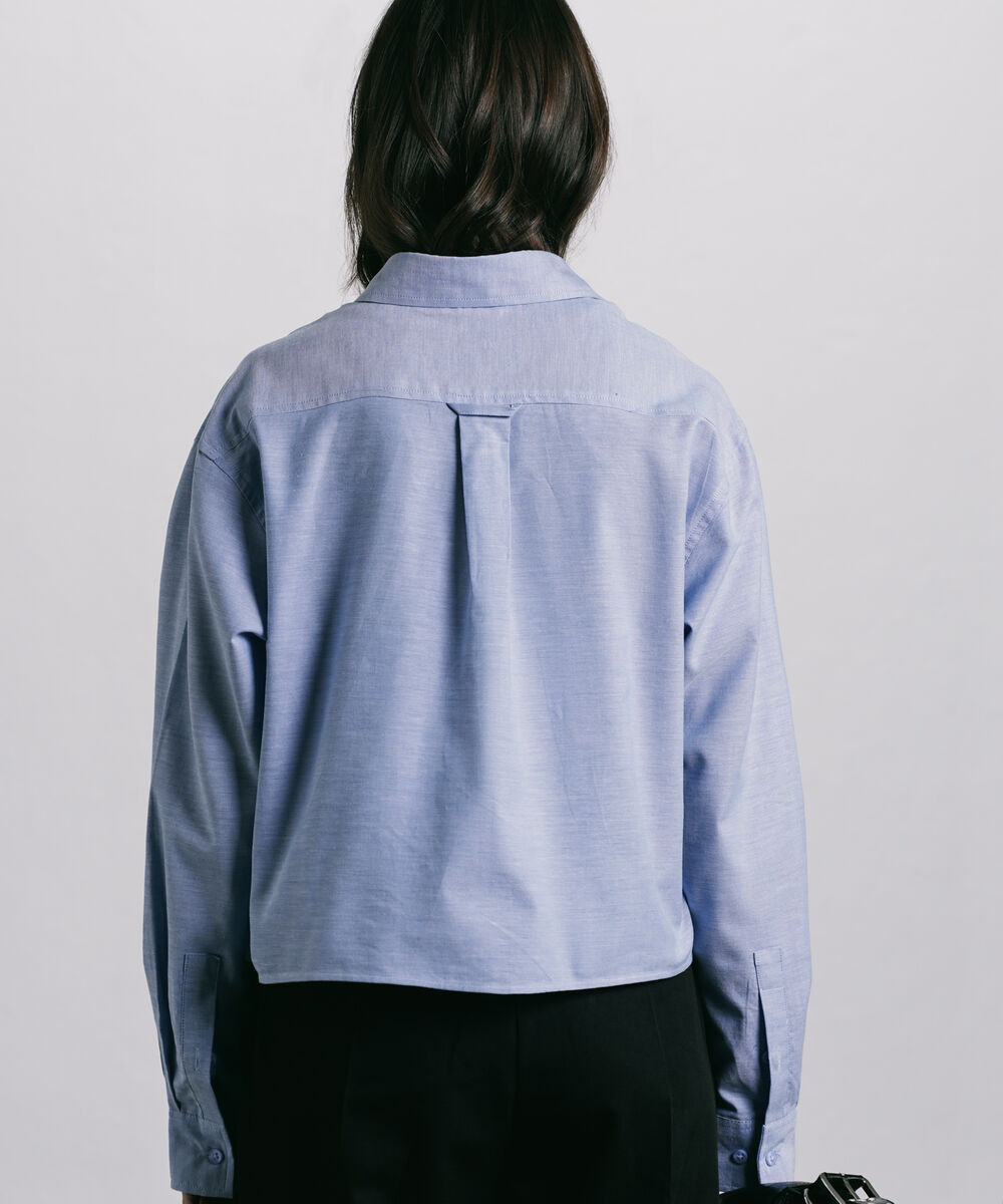 Women's Western Wear White Loose-Fit Oxford Shirt