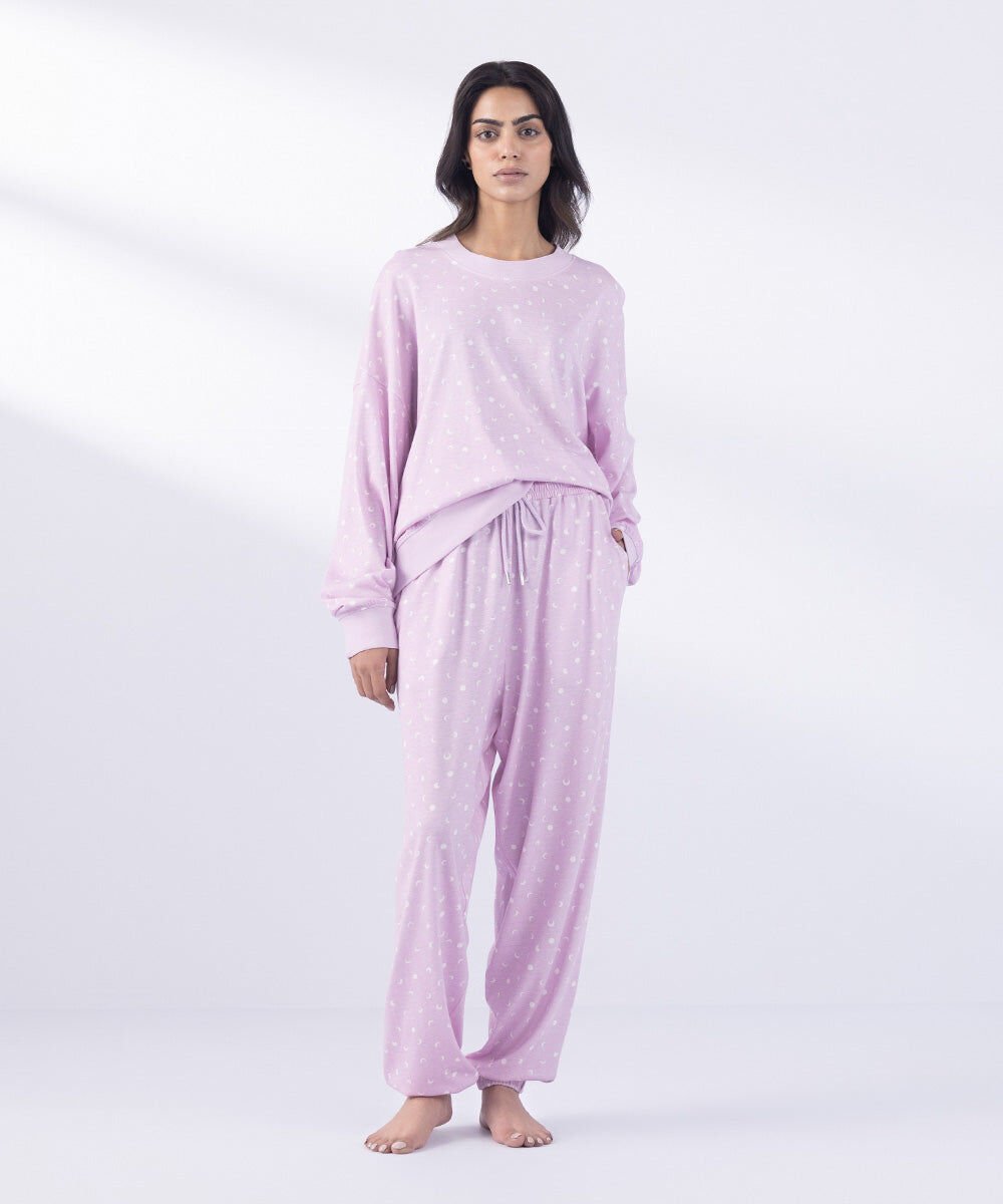 Printed Loose-Fit Jogging Trousers Woman - Light Pink Printed Loose-Fit Jogging Trousers