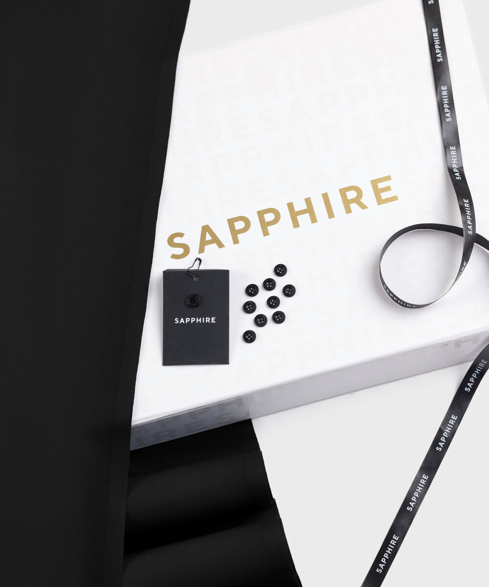 Men's Unstitched Two-Piece Premium Giza Cotton Black Suit.