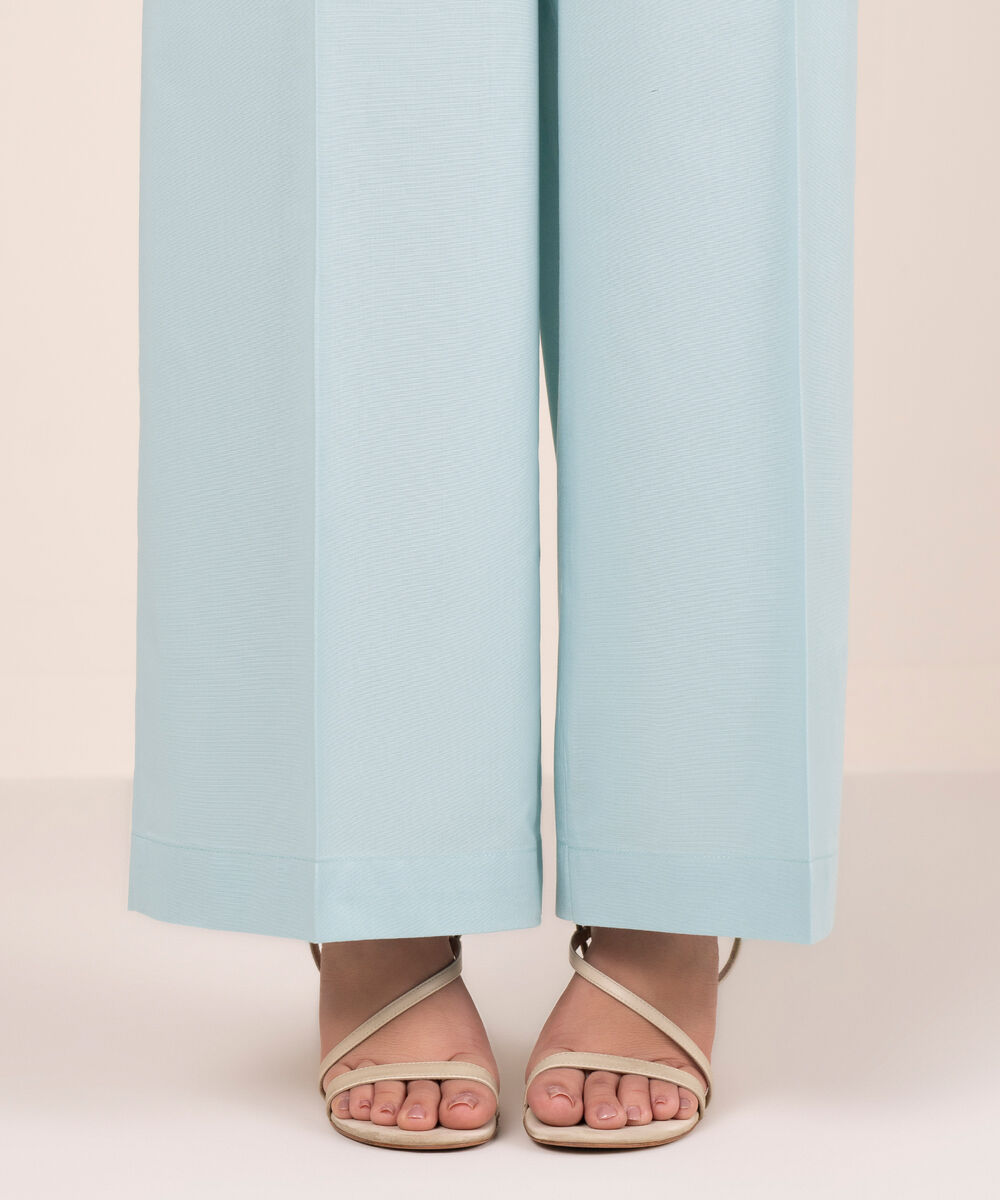 Women's RTW Cambric Solid Blue Culottes