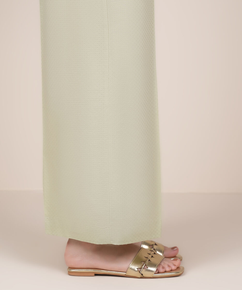 Women's RTW Dobby Off White Solid Culottes