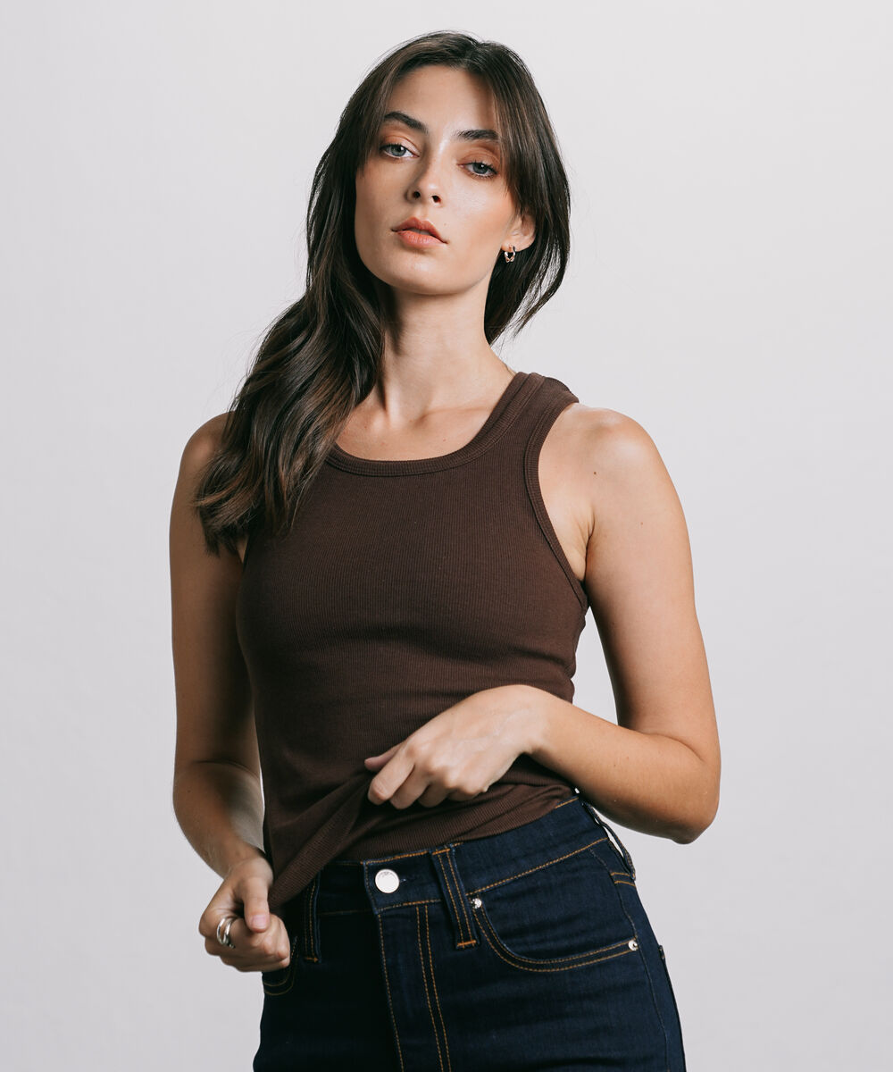 Women's Western Wear Brown Scoop Neck Knit Top