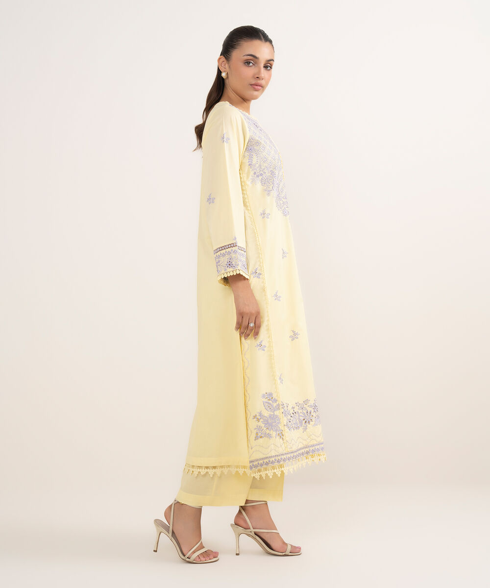 Women's RTW Cambric Lime Yellow Dyed Aline Shirt