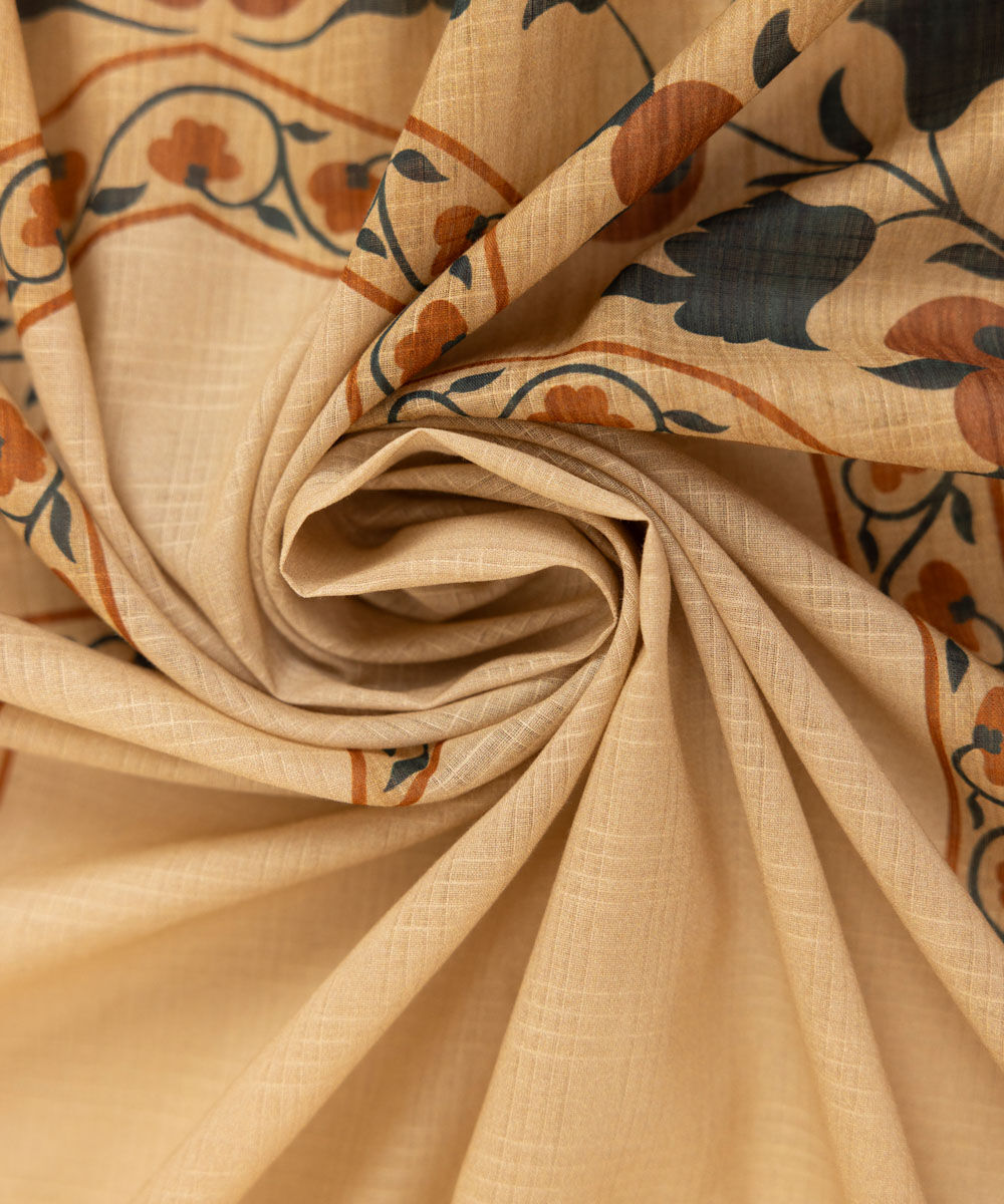 Woman - Beige Printed Voile Dupatta