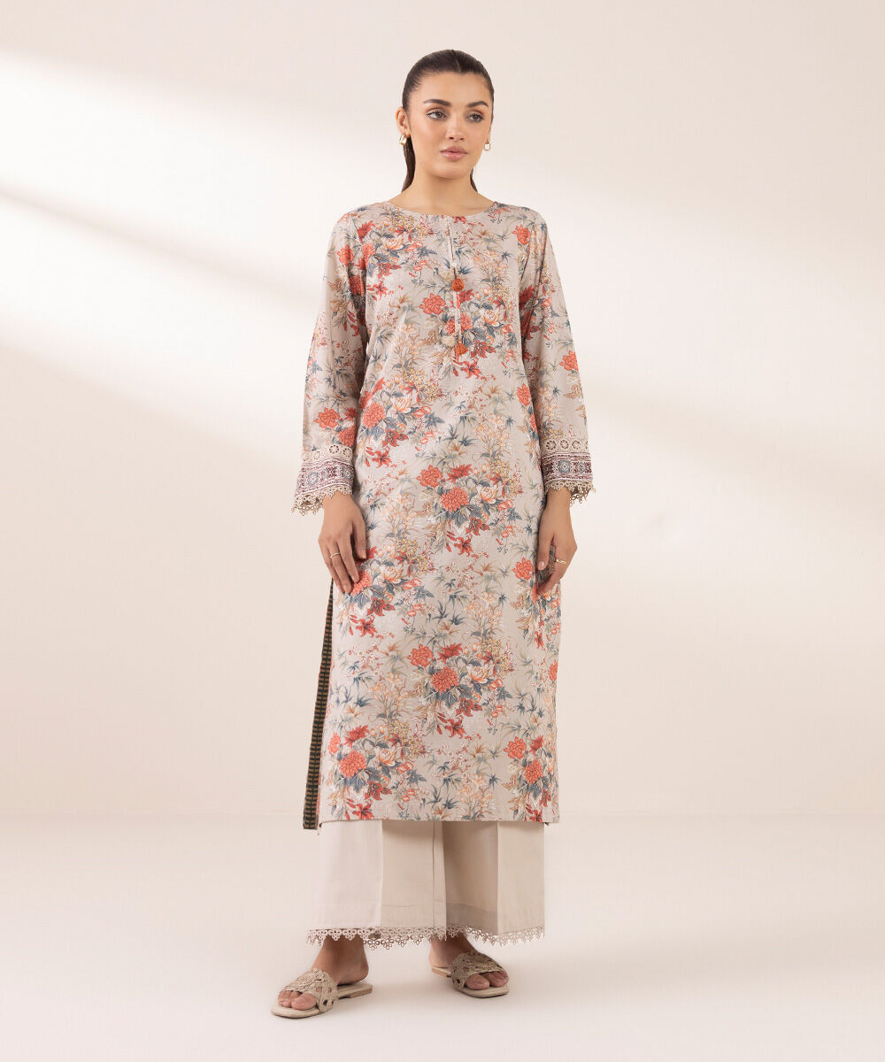 Women's RTW Lawn Multi Printed A-Line Shirt