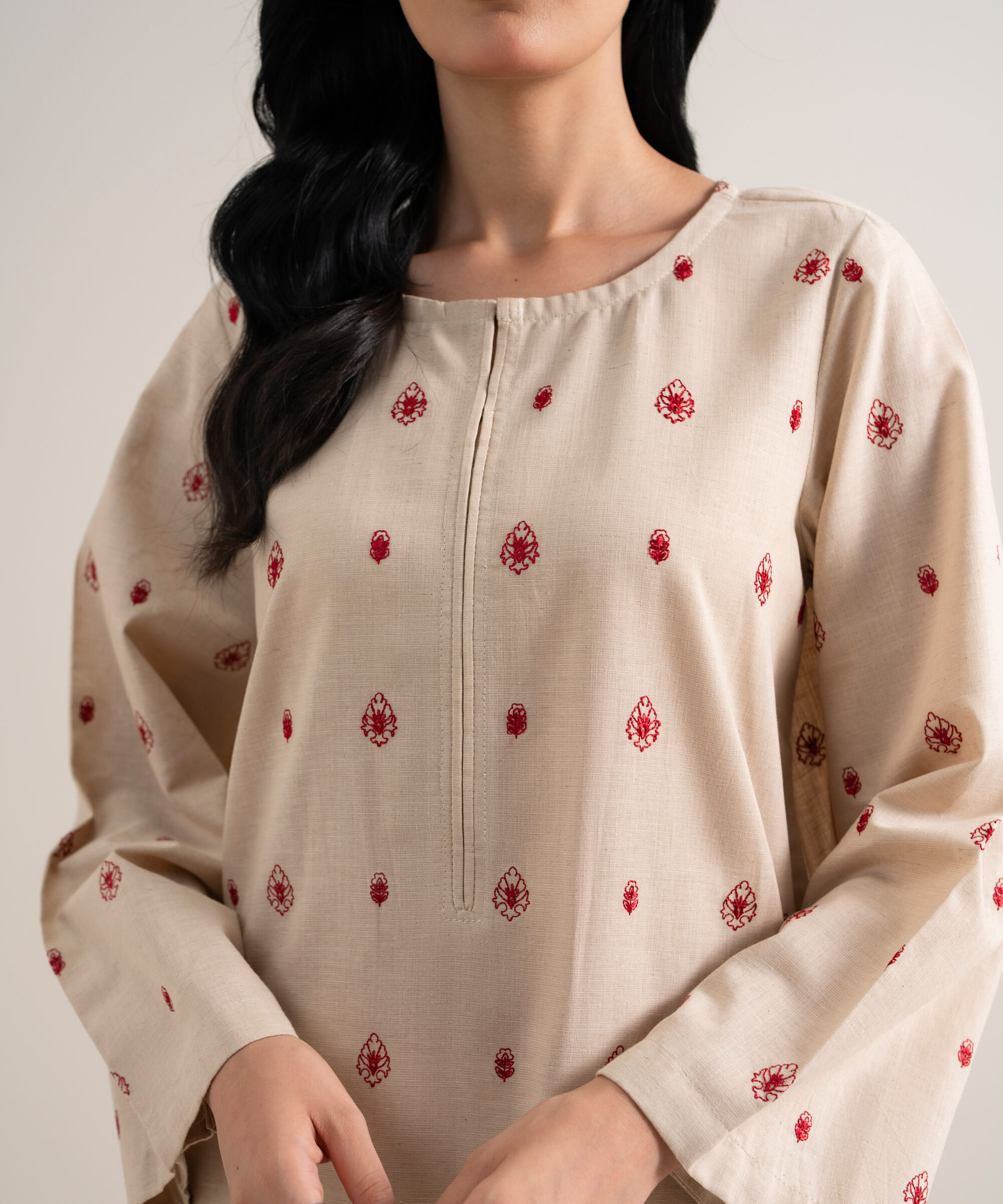 Unstitched Linen Shirt PEUSTES25V44
