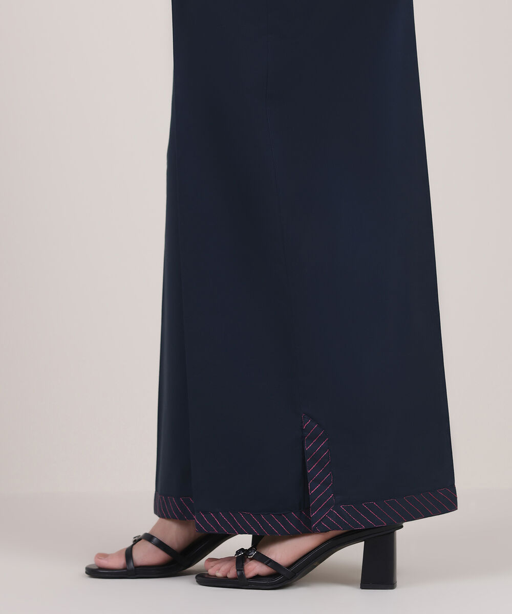 Women's RTW Cambric Blue Solid Culottes
