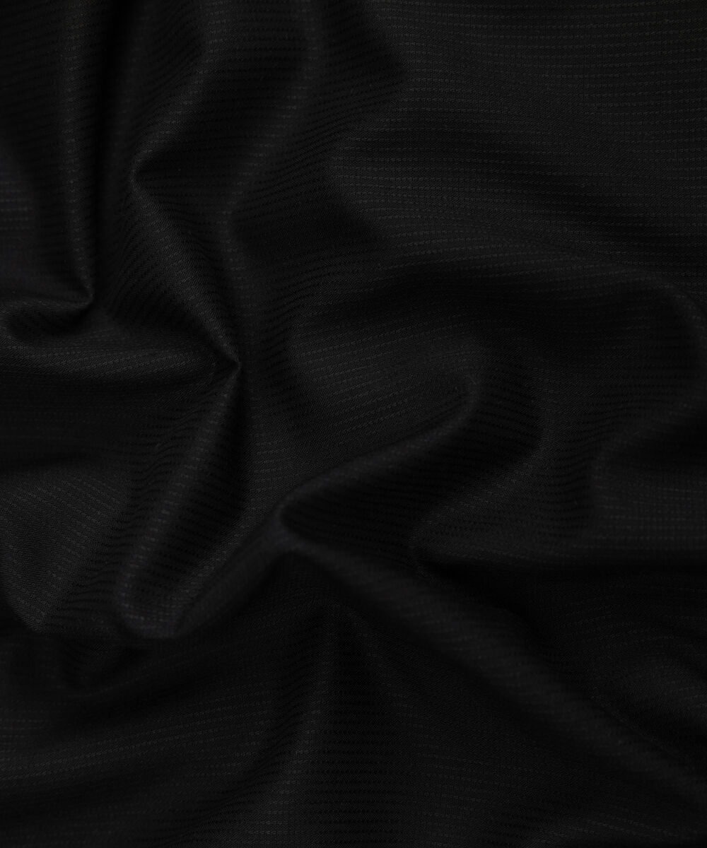 Men's Unstitched Two-Piece Black  Premium Wash & Wear Dobby Suit