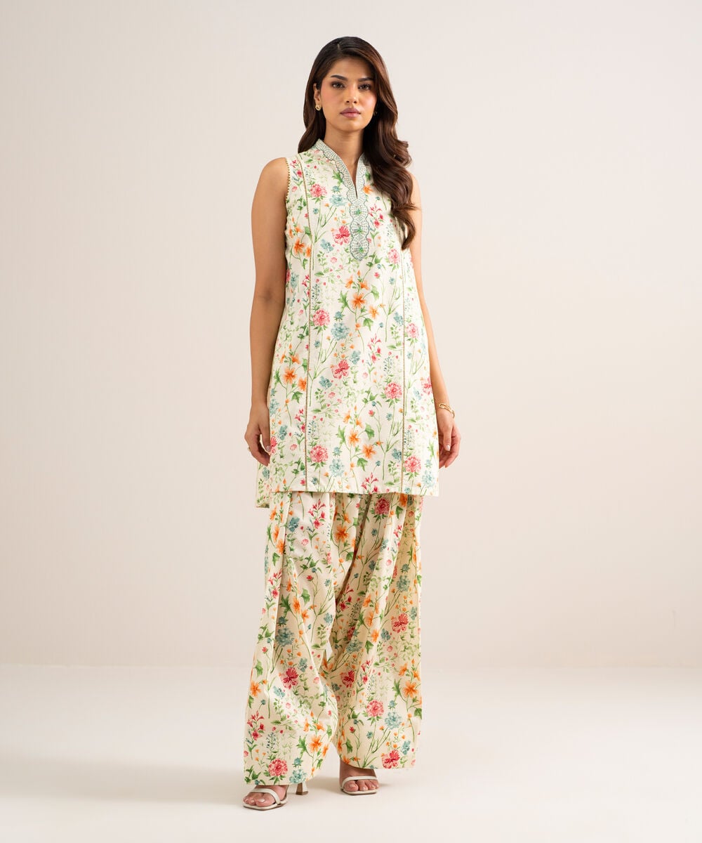 Women's Unstitched Lawn Printed Multi  2 Piece Suit