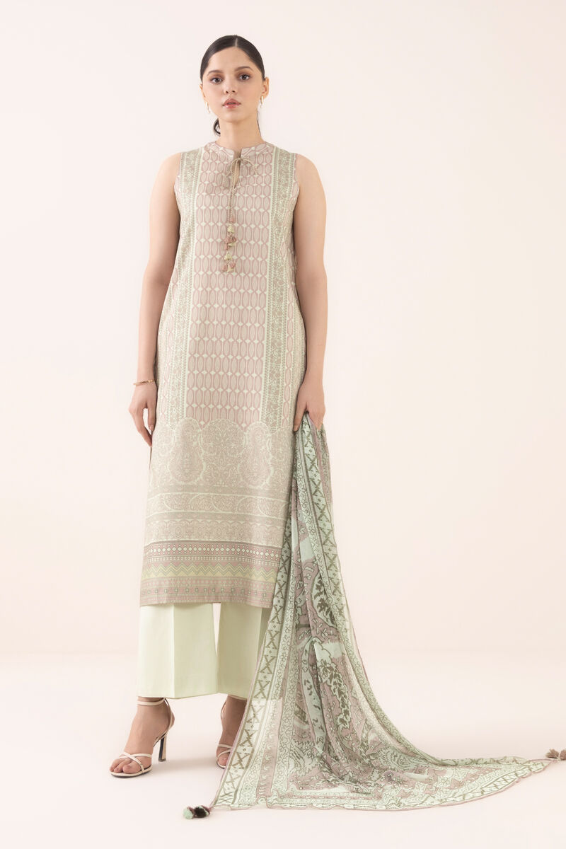 3 Piece - Printed Arabic Lawn Suit