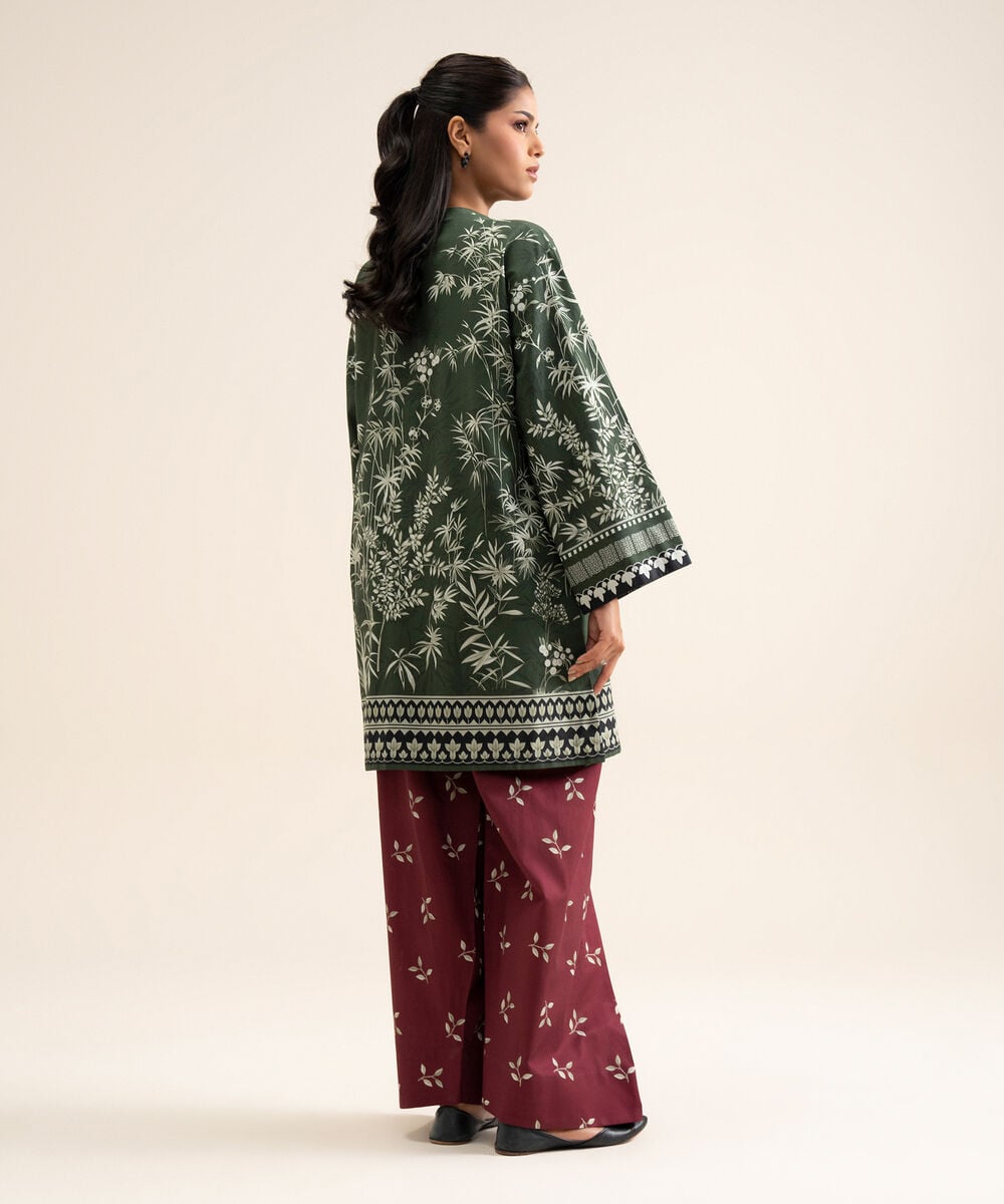 Women's Unstitched Premium Khaddar Printed Green 1 Piece Suit