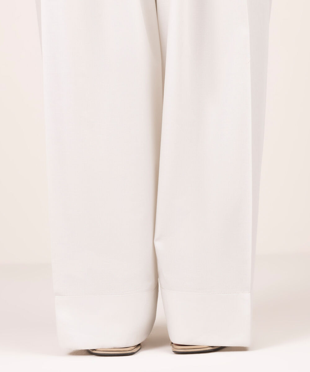 Women's RTW Lawn Solid Light Grey Farshi Shalwar