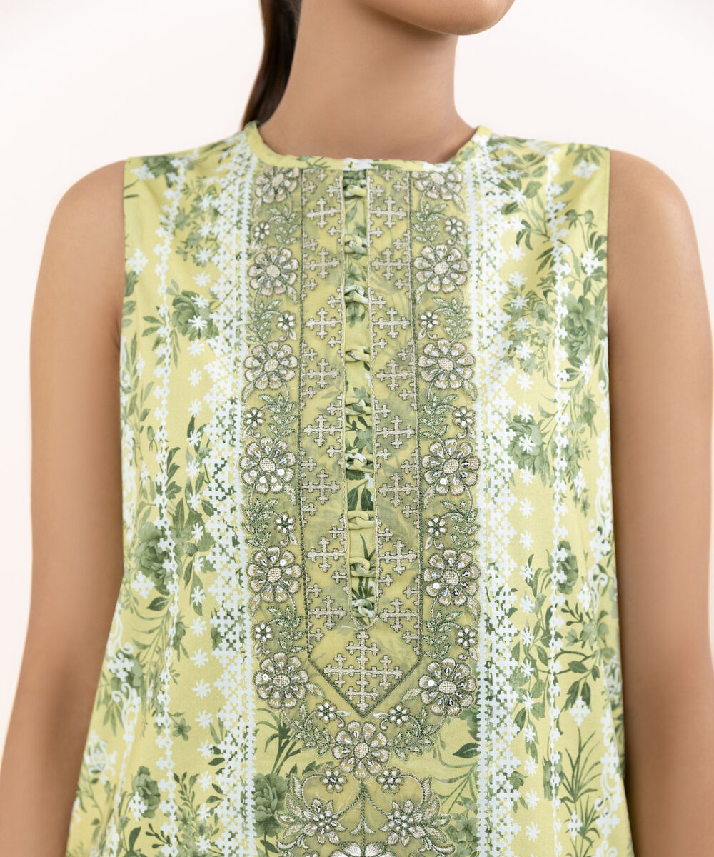 Women's Unstitched Cotton Viscose Printed Three Piece Suit