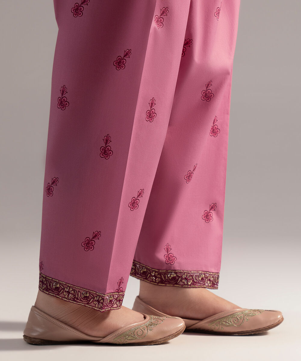 Women's RTW Cambric Embroidered Pink Shalwar