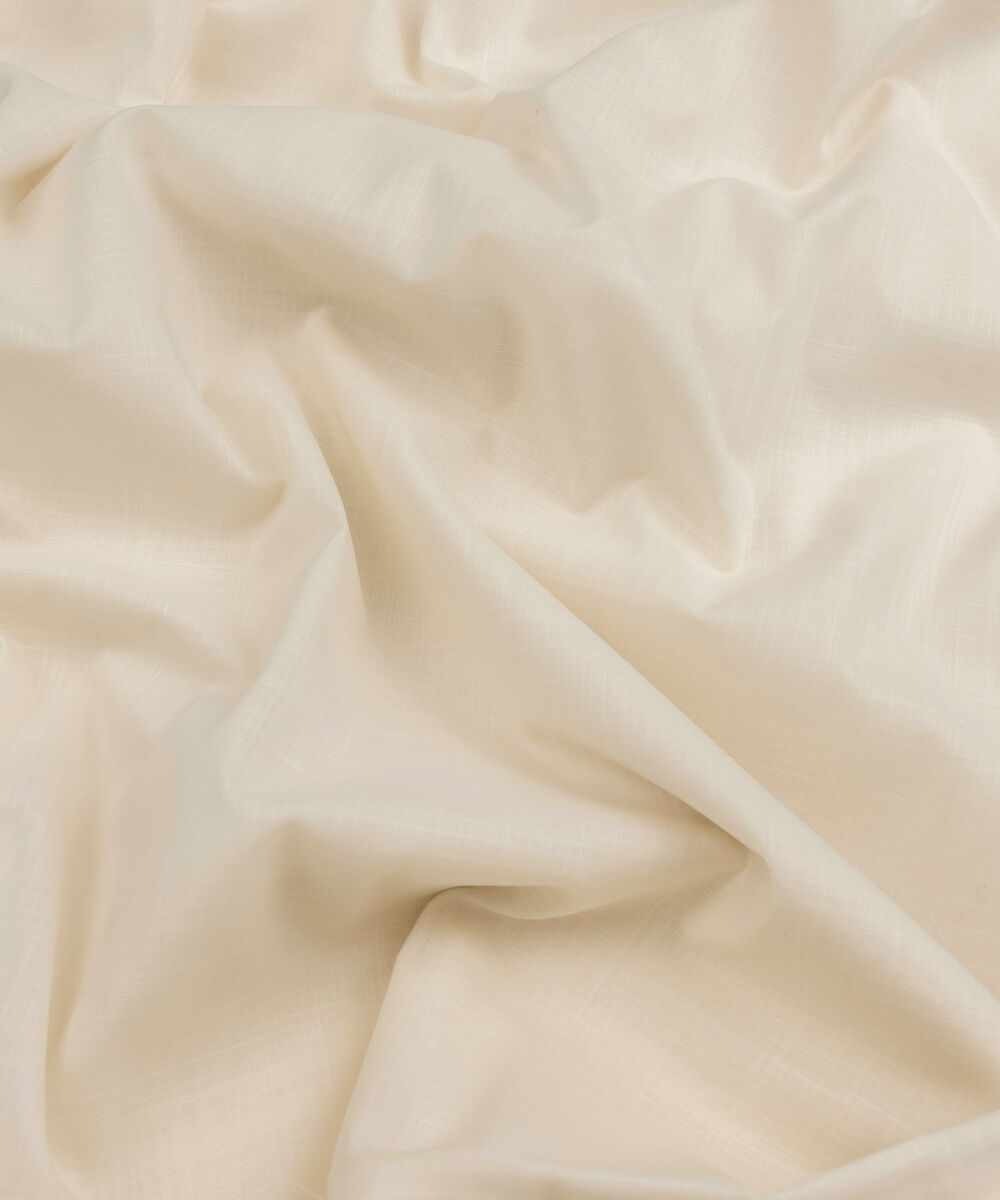 Men's Unstitched Two-Piece Light Cream Premium Slub Cotton Suit