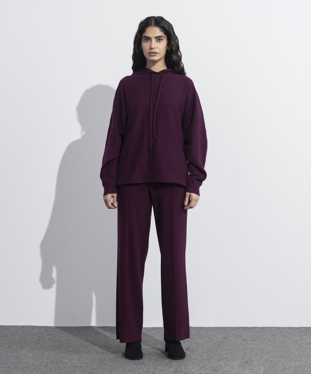 Women's Western Wear Merlot Kimono Knit Hoodie