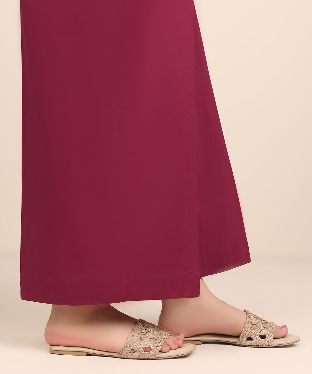 Women's RTW Cambric Pink Dyed Flared Pants