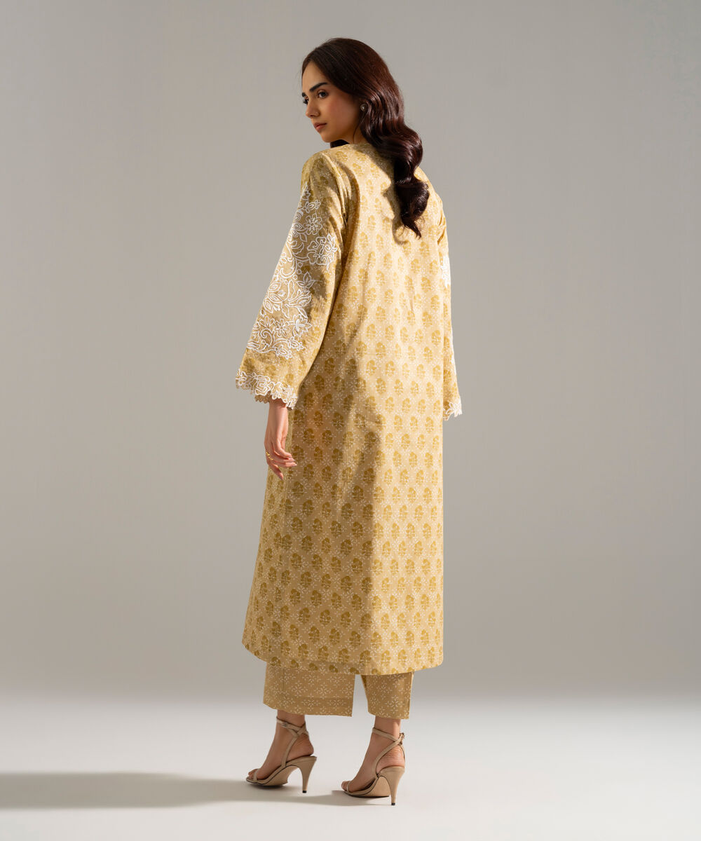 Women's RTW Lawn Embroidered Yellow 2 Piece Suit