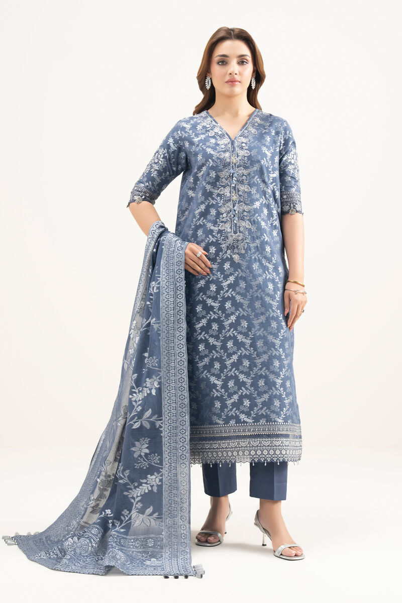 3 Piece - Embroidered Jacquard Suit