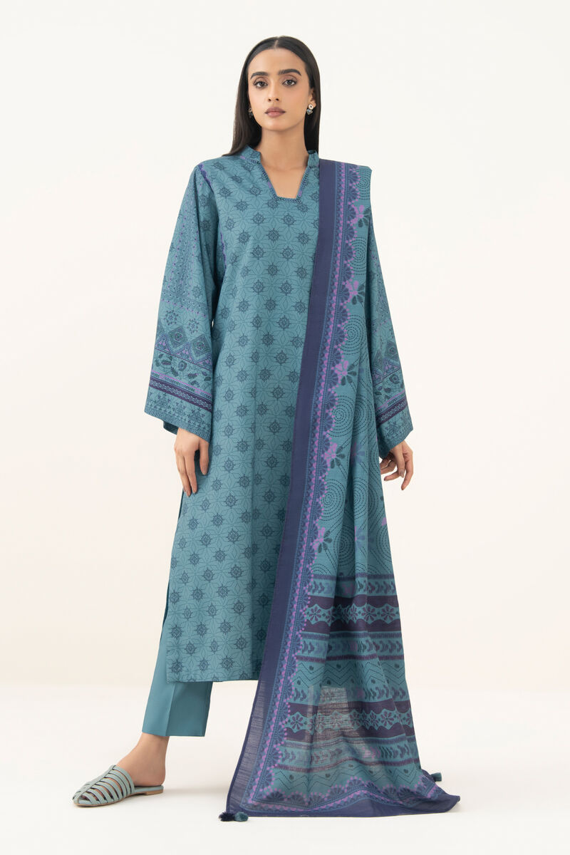 3 Piece - Printed Linen Suit