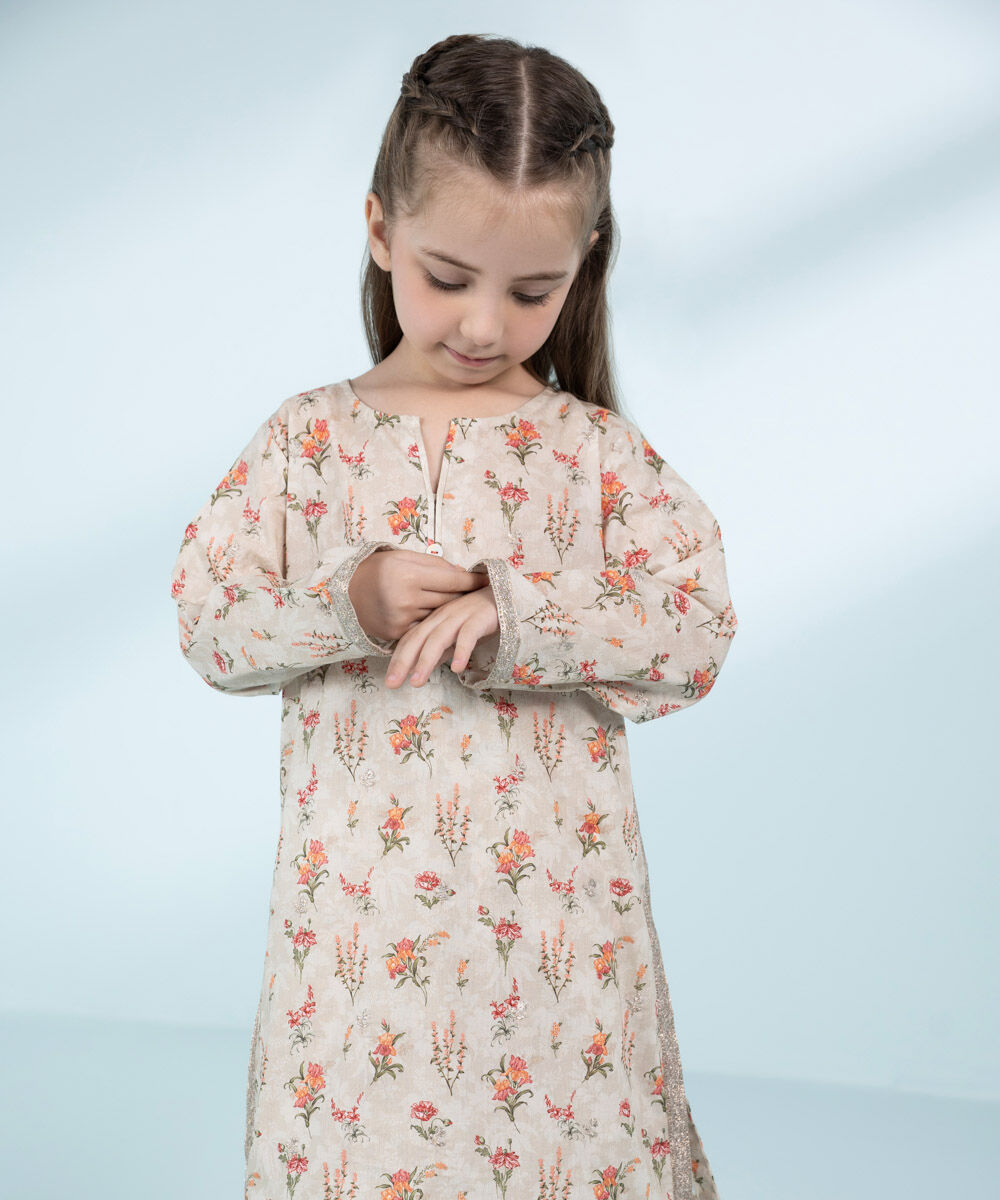 Mommy & Me Girls Two Piece Beige Suit