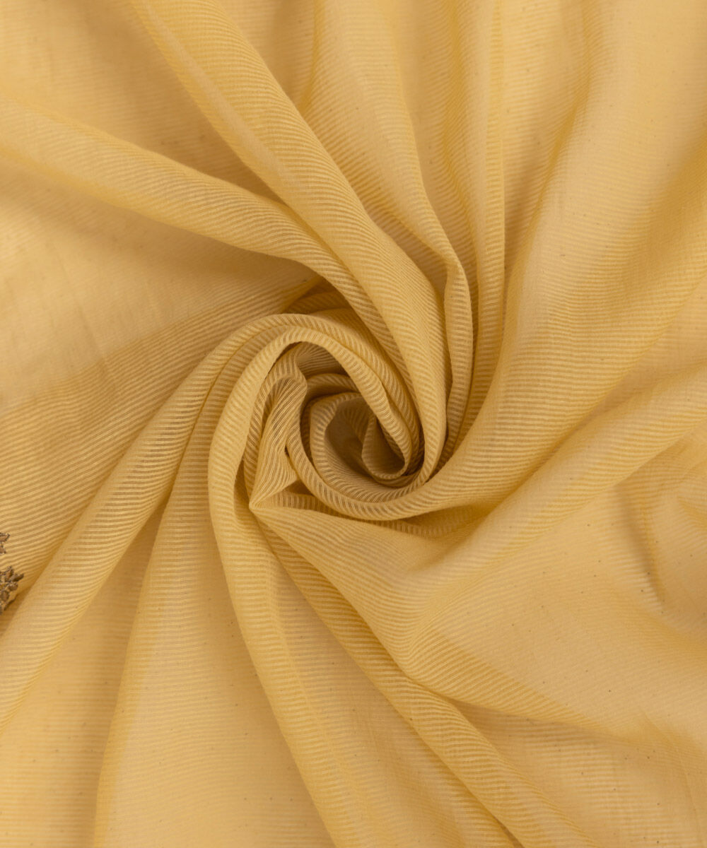 Blended Textured Karandi Yellow Embroidered Dupatta