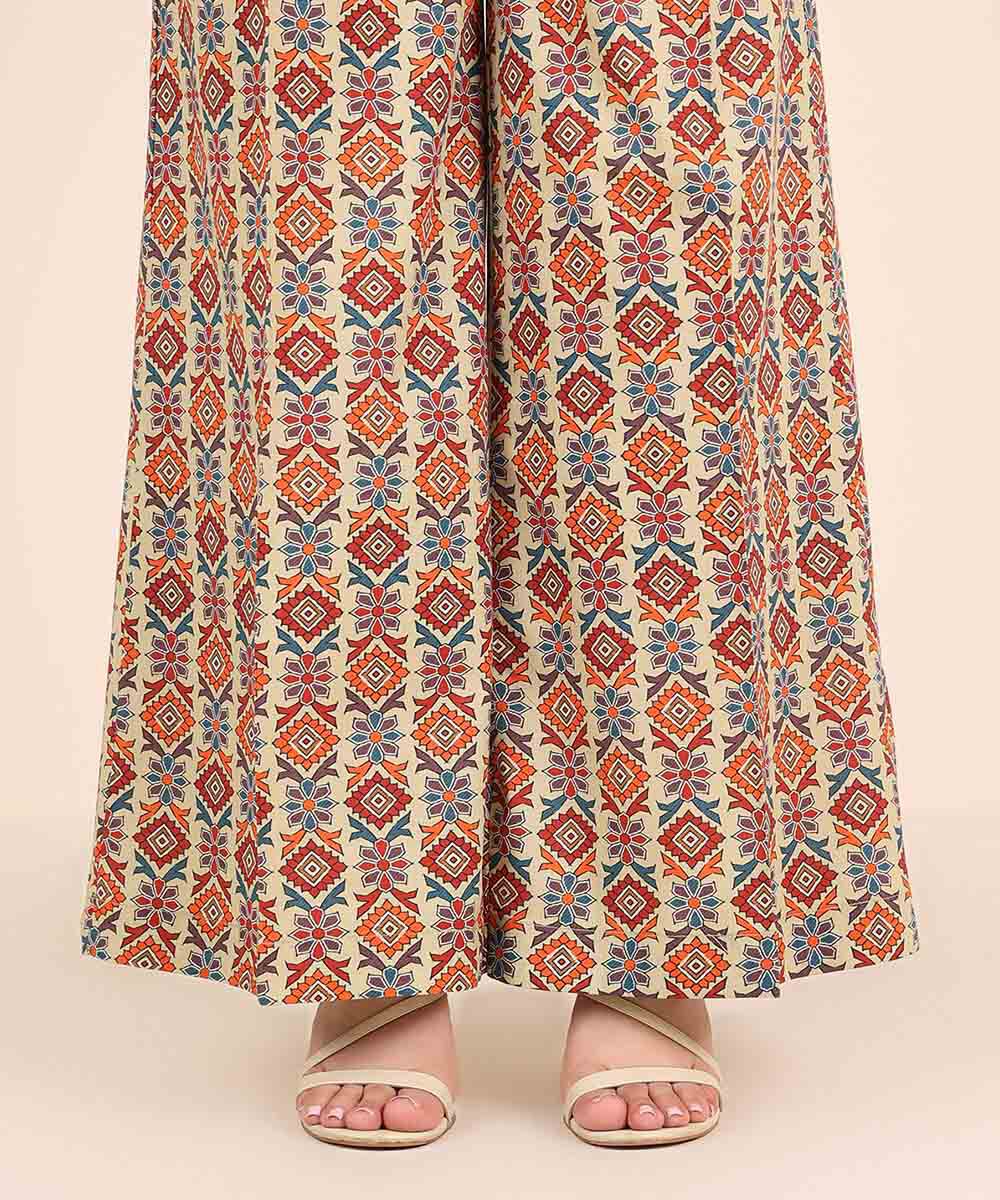 Women's RTW Cambric Multi Printed Flared Pants