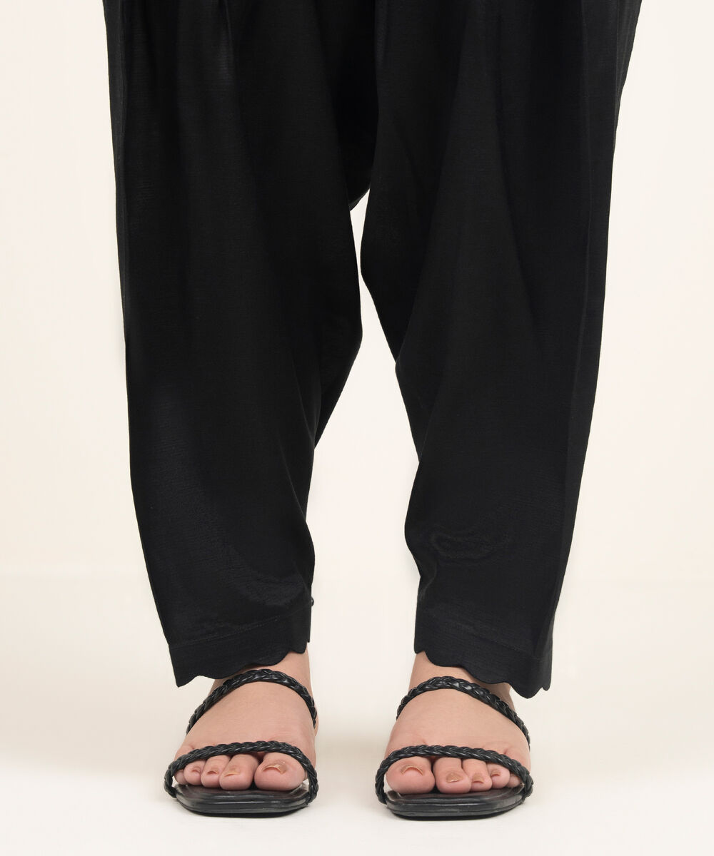 Women's RTW Lawn Solid Black Shalwar