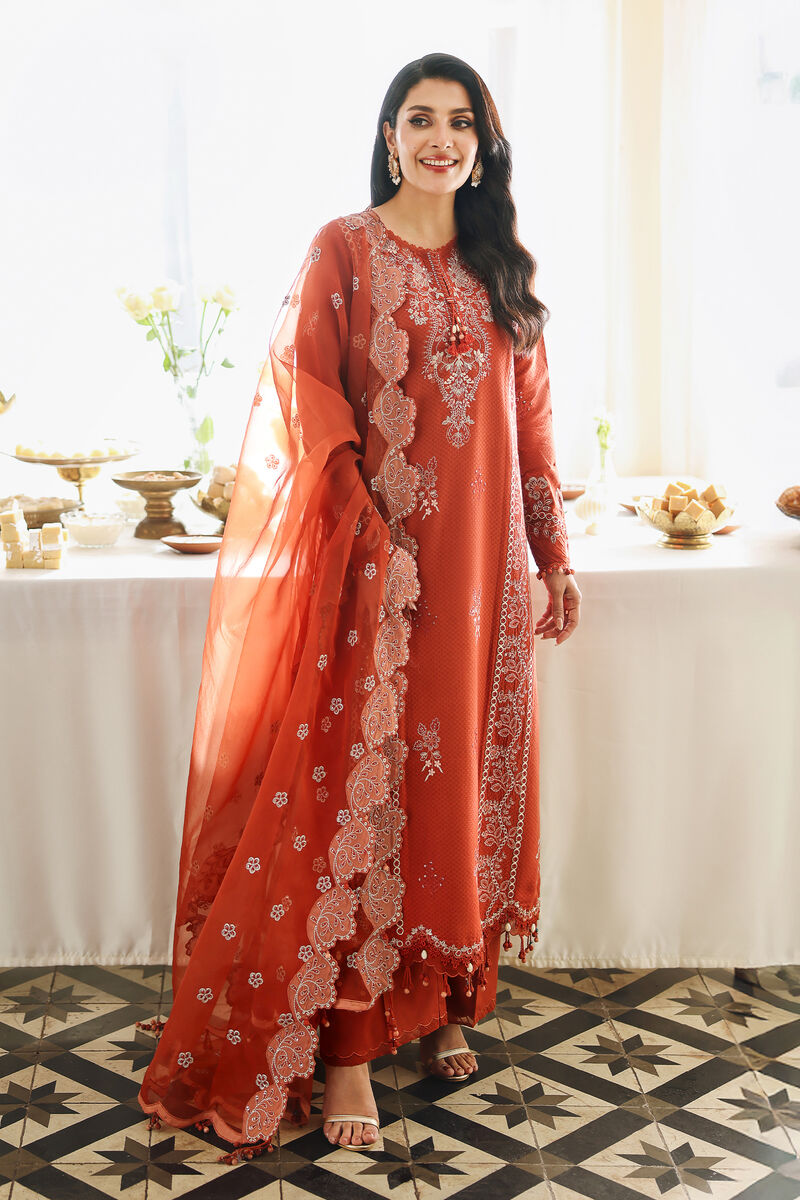 3 Piece - Embroidered Dobby Suit