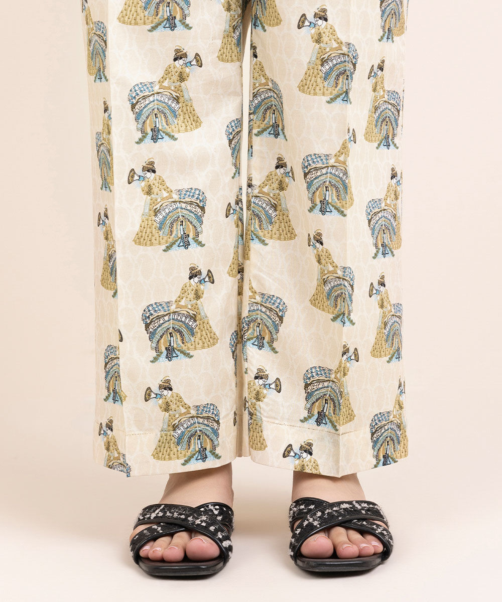 Woman - Multi Printed Cambric Straight Pants