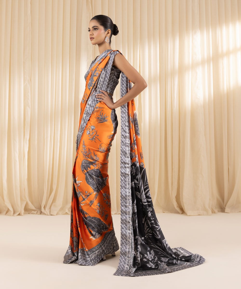 Satin Saree 0000USSAC242