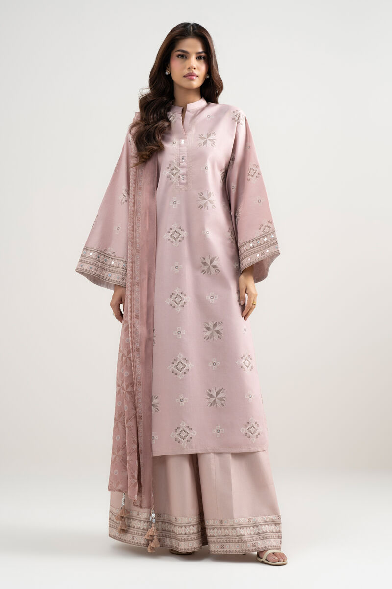 3 Piece - Printed Zari Lawn Suit