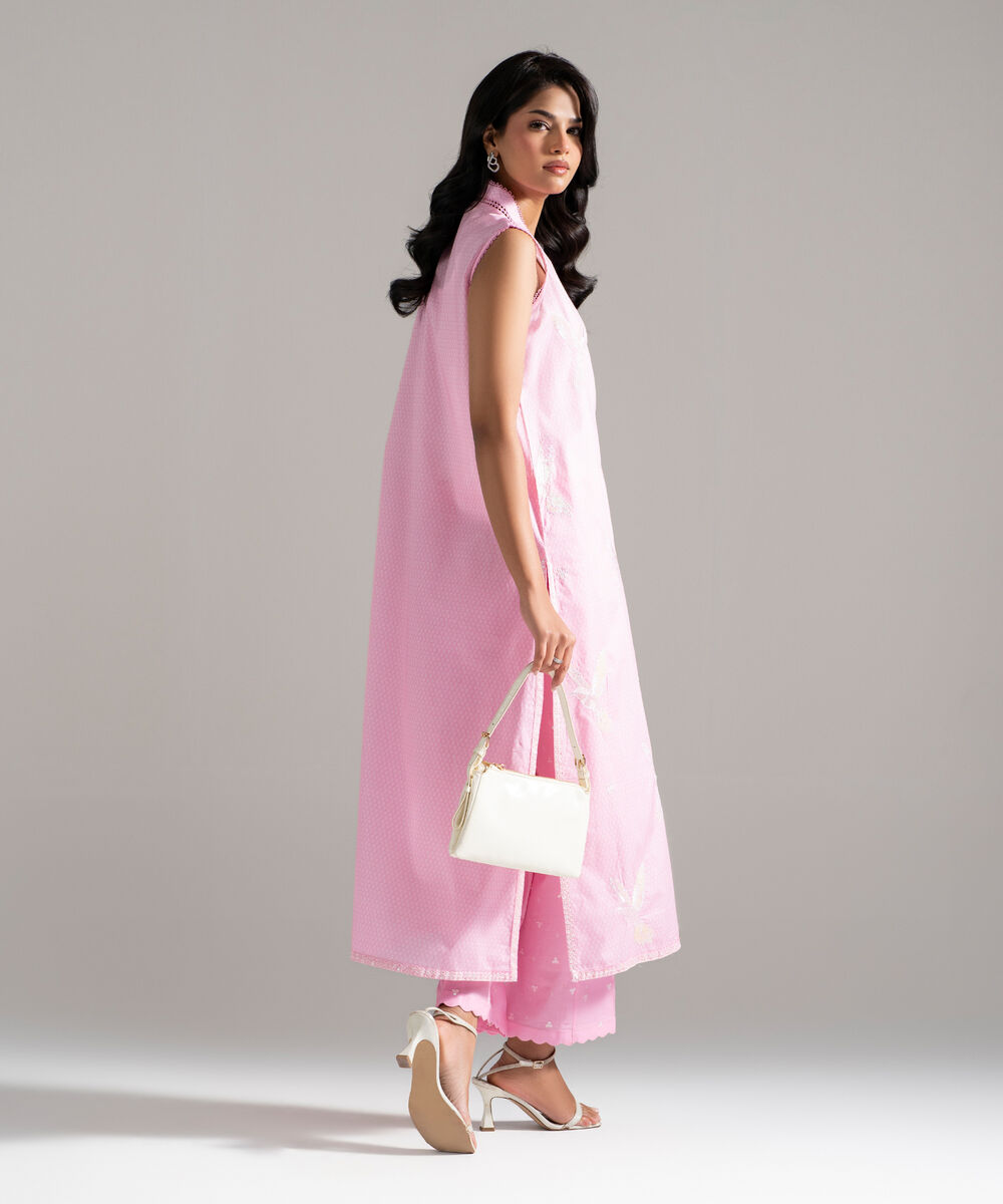 Women's RTW Lawn Embroidered Pink 2 Piece Suit
