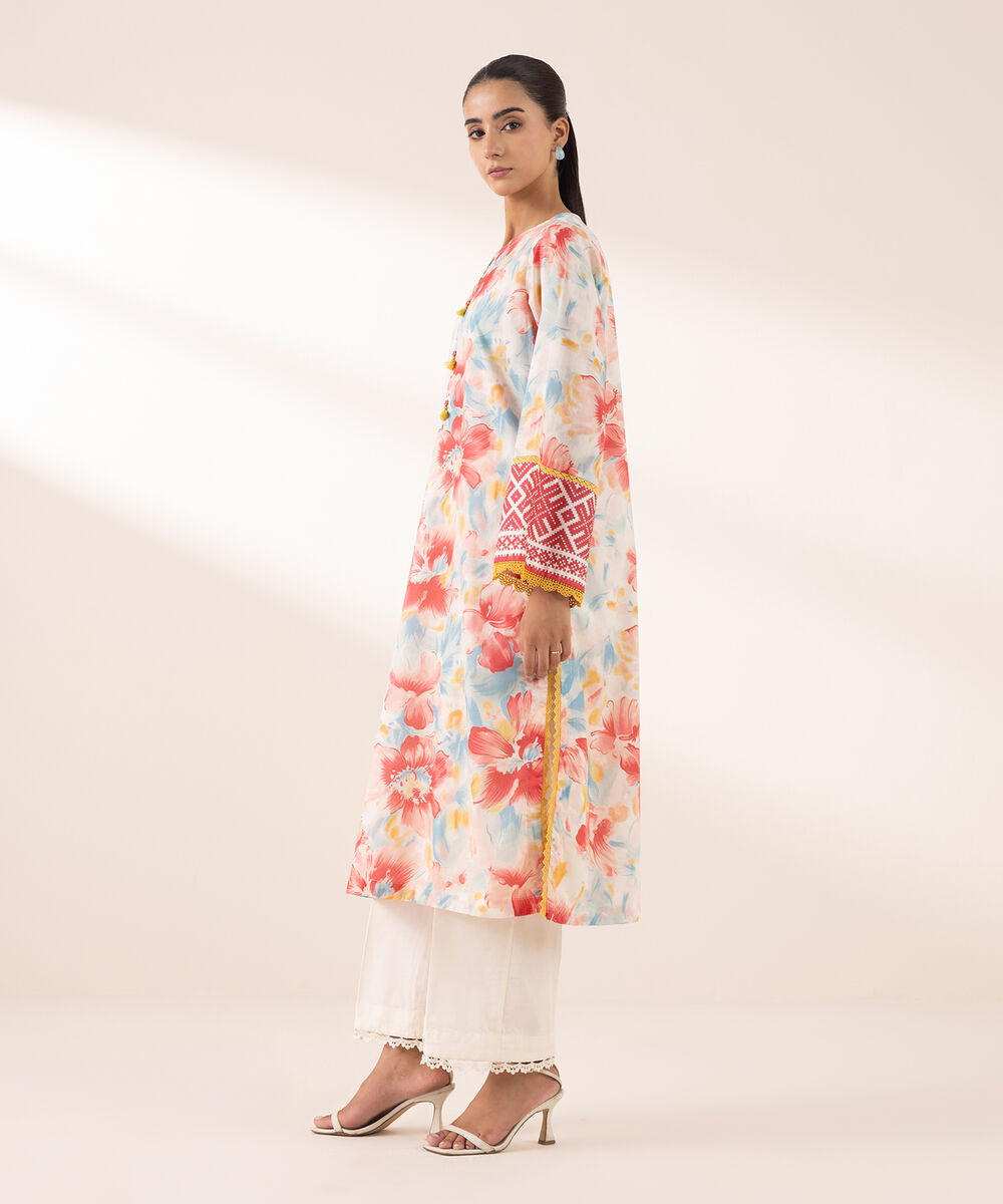 Women's RTW Lawn Multi Printed A-Line Shirt