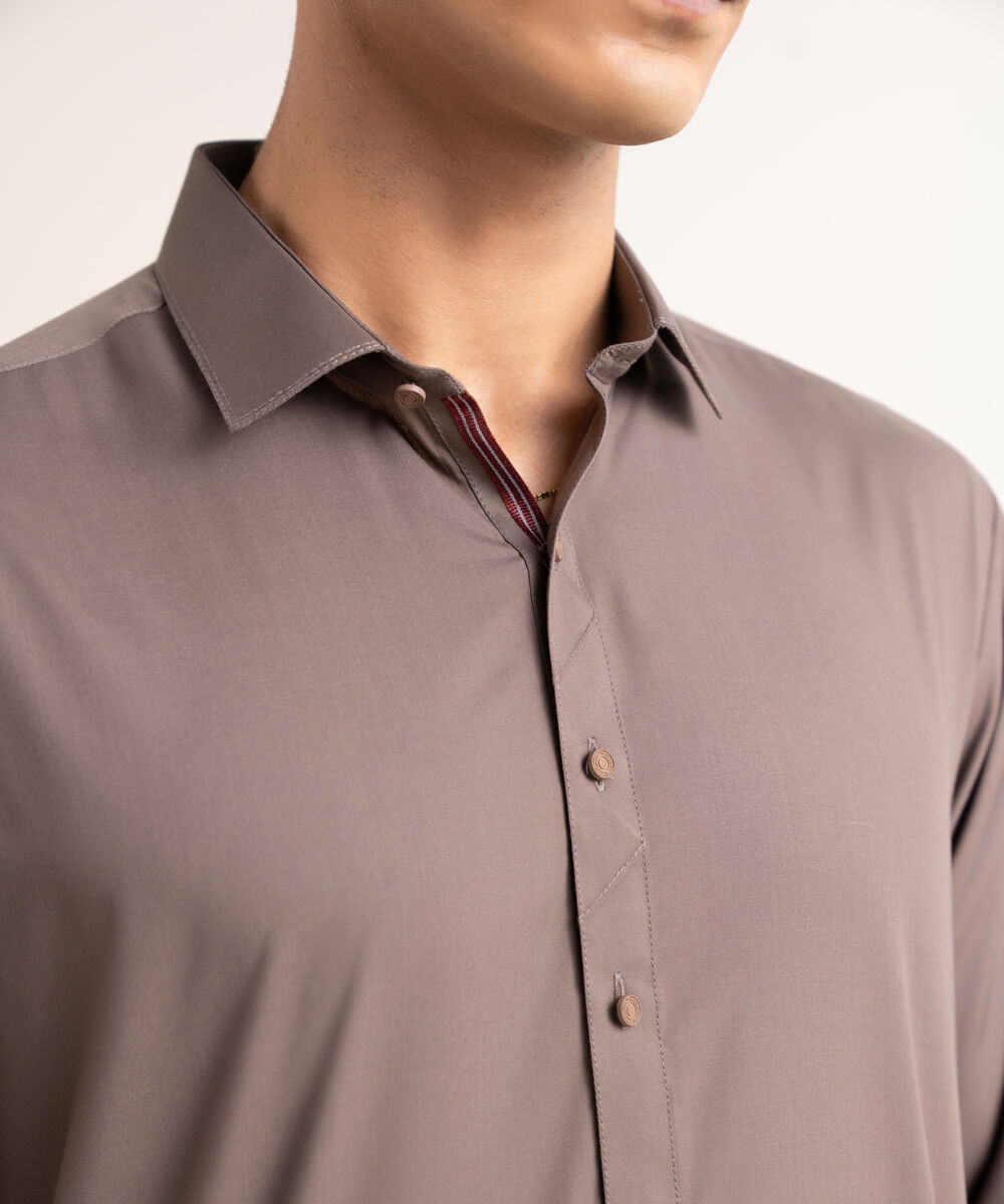 Men's Stitched Premium Wash & Wear Brown Suit