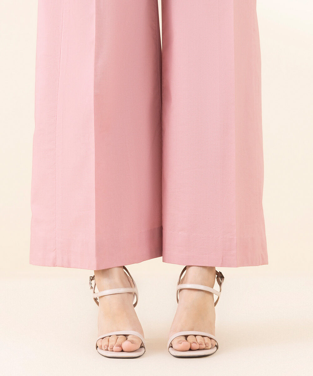 Unstitched Women's Pink Dobby Embroidered Shirt Trousers