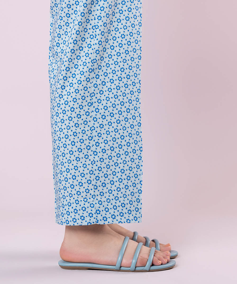 Women's Pret Cotton Viscose Printed Multi Straight Pants