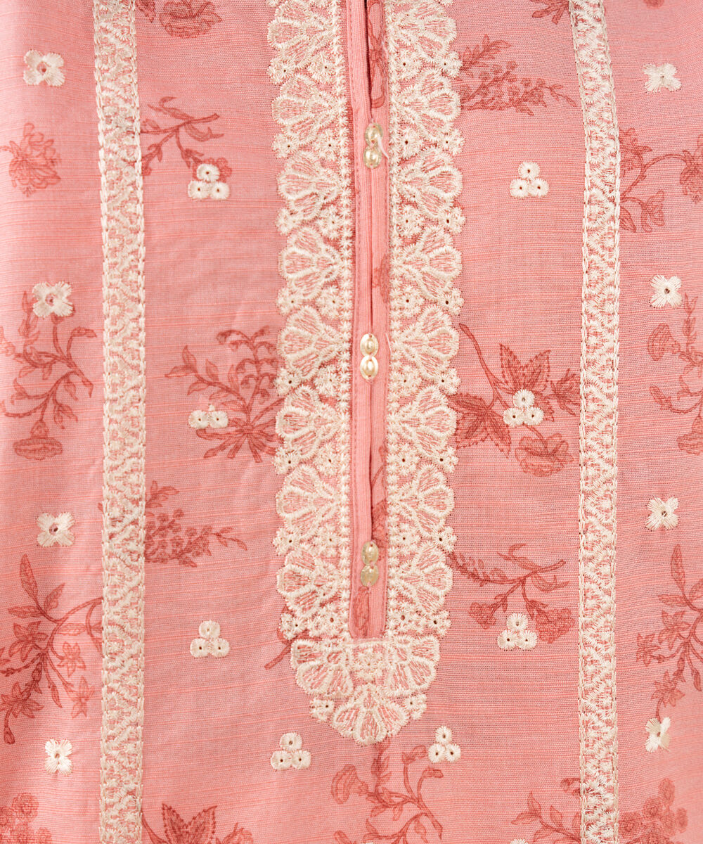 Women's RTW Khaddar Embroidered Pink 2 Piece Suit