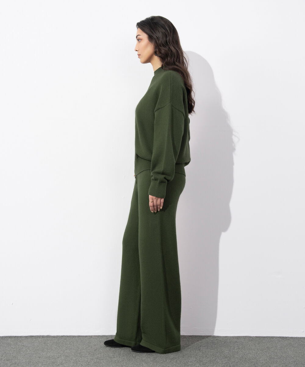 Women's Western Wear Olive Green Soft Touch Knit Sweater