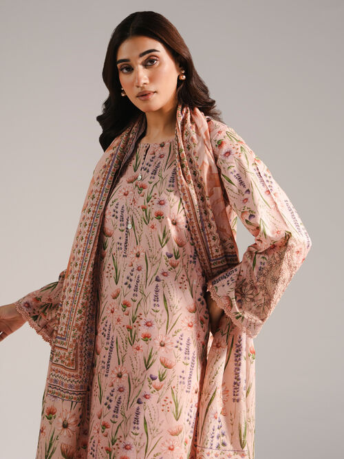 3 Piece - Embroidered Zari Lawn Suit