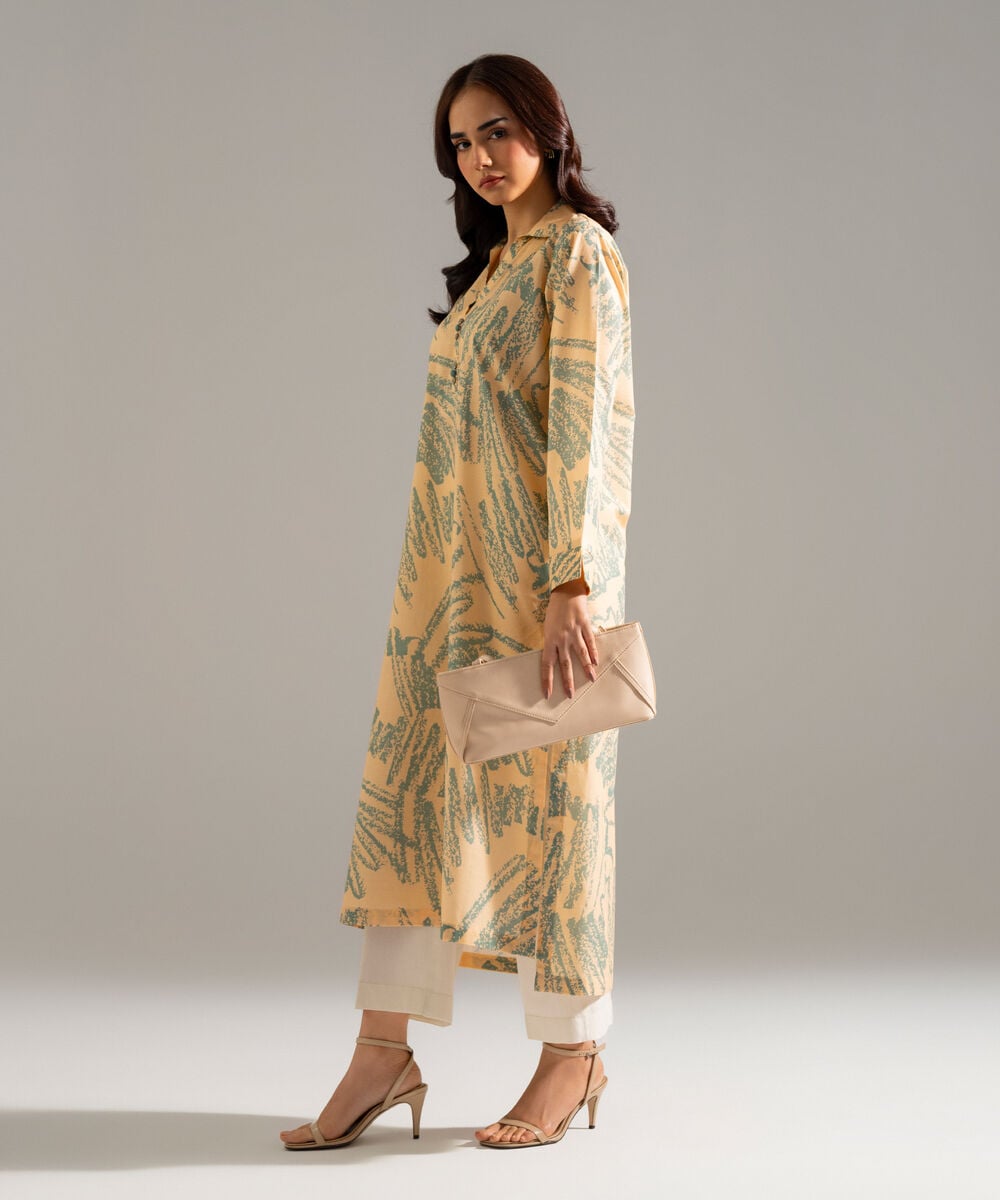 Printed Lawn Shirt — Sapphire view 3